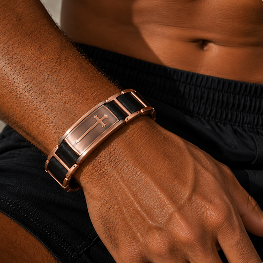 Wollet Rose Gold Magnetic Cross Bracelet