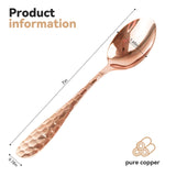 Wollet Solid 99.9% Pure Copper Utensils Flatware, Hand Hammered Spoon and Fork, Set of 4