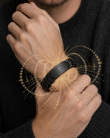WOLLET Black Stainless Steel Magnetic Link Bracelet