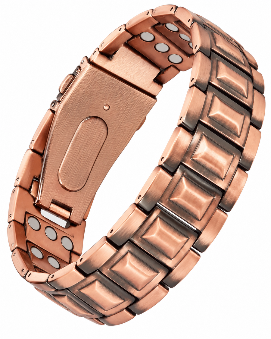 🔥 Men’s Triple Magnet Copper Bracelet – Magnetic Energy for Daily Wellness