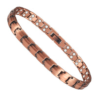 WOLLET Premium Copper Magnetic Anklet – Elegant Link Chain Foot Bracelet with Brushed Metal Finish