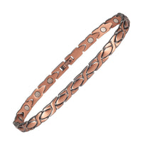 WOLLET Premium Copper Magnetic Anklet – Elegant Rose Copper Link Chain Ankle Bracelet