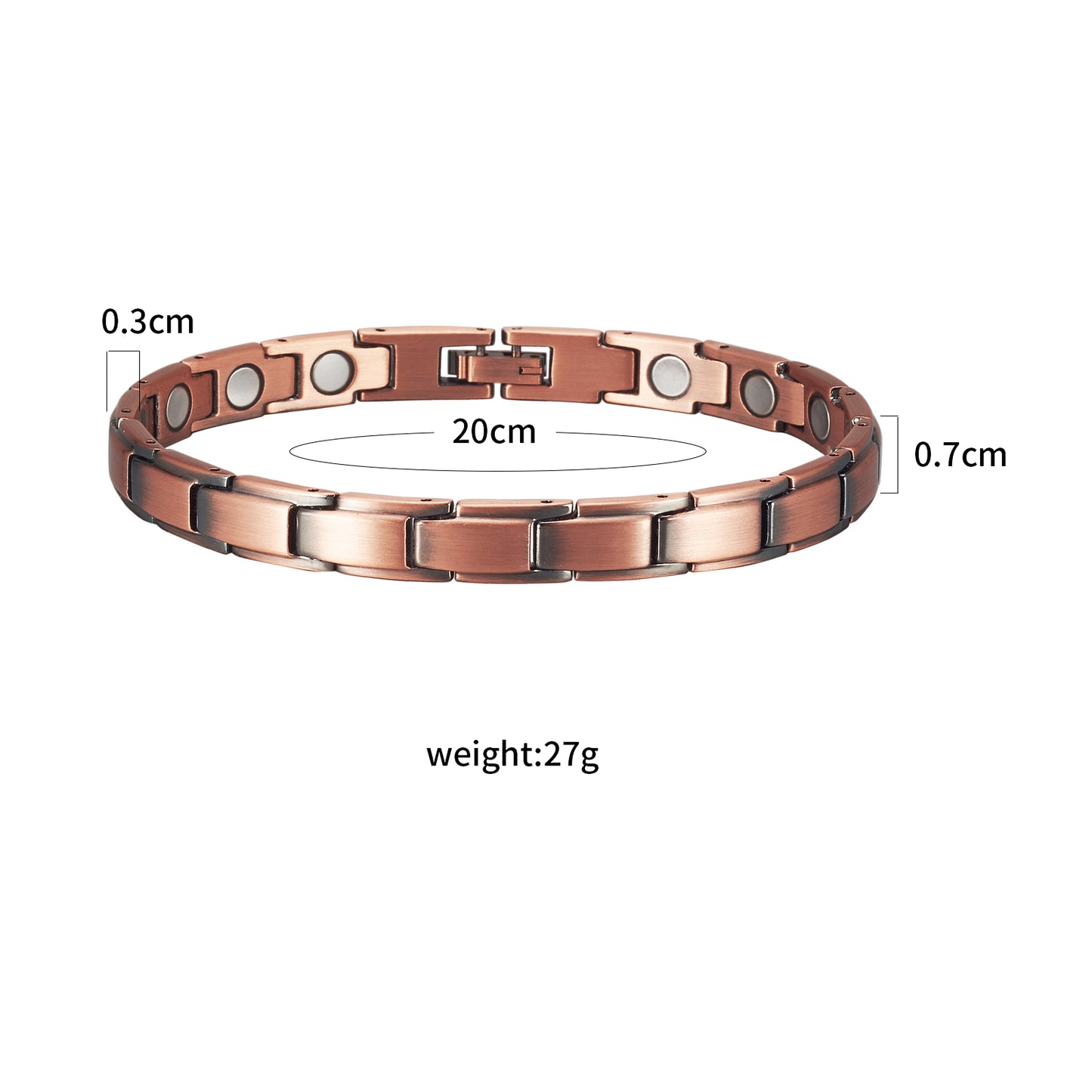 Wollet Magnetic Therapy Copper Bracelet with 3500 Gauss Magnets