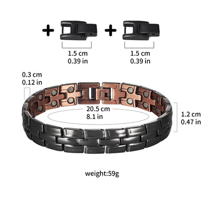 Wollet Magnetic Therapy Copper Bracelet with 3500 Gauss Magnets