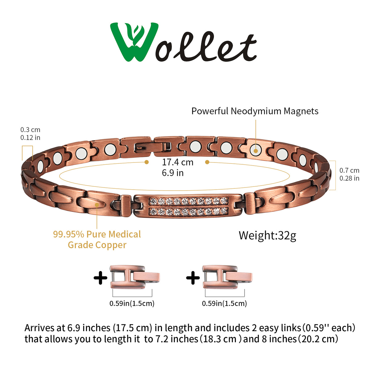 WOLLET Magnetic bracelet for daily wear