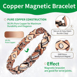 Rose Gold Magnetic Bracelet for Women – Crystal Leaf Link Design