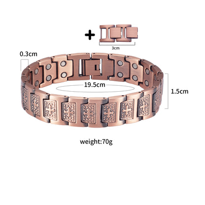 Wollet Magnetic Therapy Copper Bracelet with 3500 Gauss Magnets