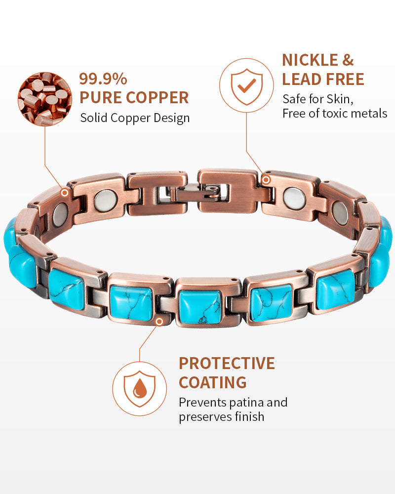 Women’s Ultra Strength Magnetic Bracelet (Square Stone)