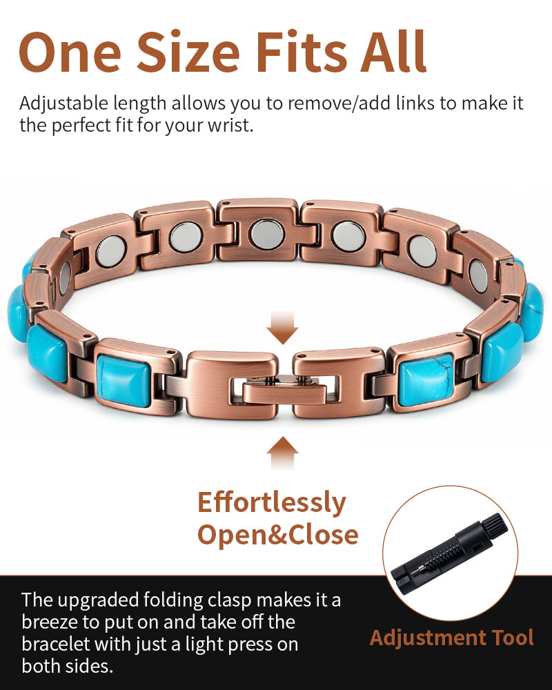 Women’s Ultra Strength Magnetic Bracelet (Square Stone)