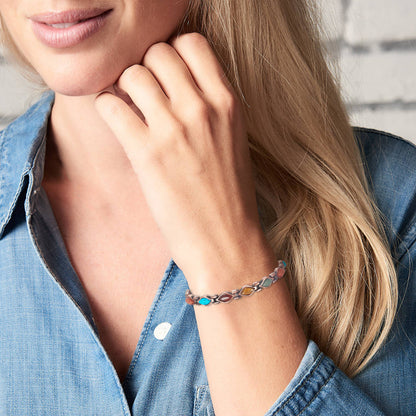 Wollet Magnetic Pure Copper Bracelets for Women, Turquoise Bracelets