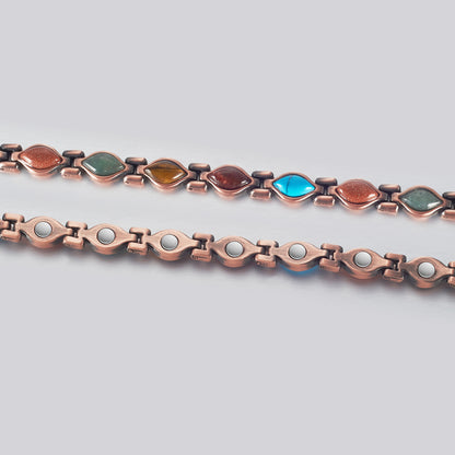 Wollet Magnetic Pure Copper Bracelets for Women, Turquoise Bracelets