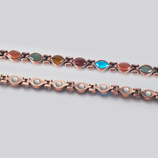 Wollet Magnetic Pure Copper Bracelets for Women, Turquoise Bracelets