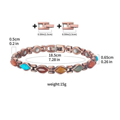 Wollet Magnetic Pure Copper Bracelets for Women, Turquoise Bracelets