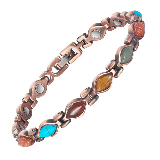 Wollet Magnetic Pure Copper Bracelets for Women, Turquoise Bracelets
