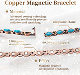 Wollet Magnetic Pure Copper Bracelets for Women, Turquoise Bracelets