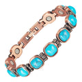 Wollet Magnetic Pure Copper Bracelet for Women, Blue Turquoise Stone