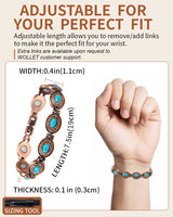 Wollet Magnetic  Pure Copper Bracelet for Women, Blue Turquoise Stone（副本）