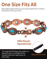Wollet Magnetic  Pure Copper Bracelet for Women, Blue Turquoise Stone（副本）