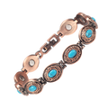 Wollet Magnetic  Pure Copper Bracelet for Women, Blue Turquoise Stone