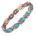 Wollet Magnetic  Pure Copper Bracelet for Women, Blue Turquoise Stone
