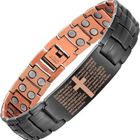 Wollet Men’s Copper Cross Magnetic Bracelet