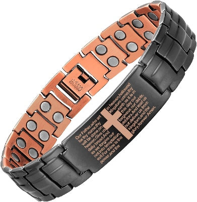 Wollet Men’s Copper Cross Magnetic Bracelet