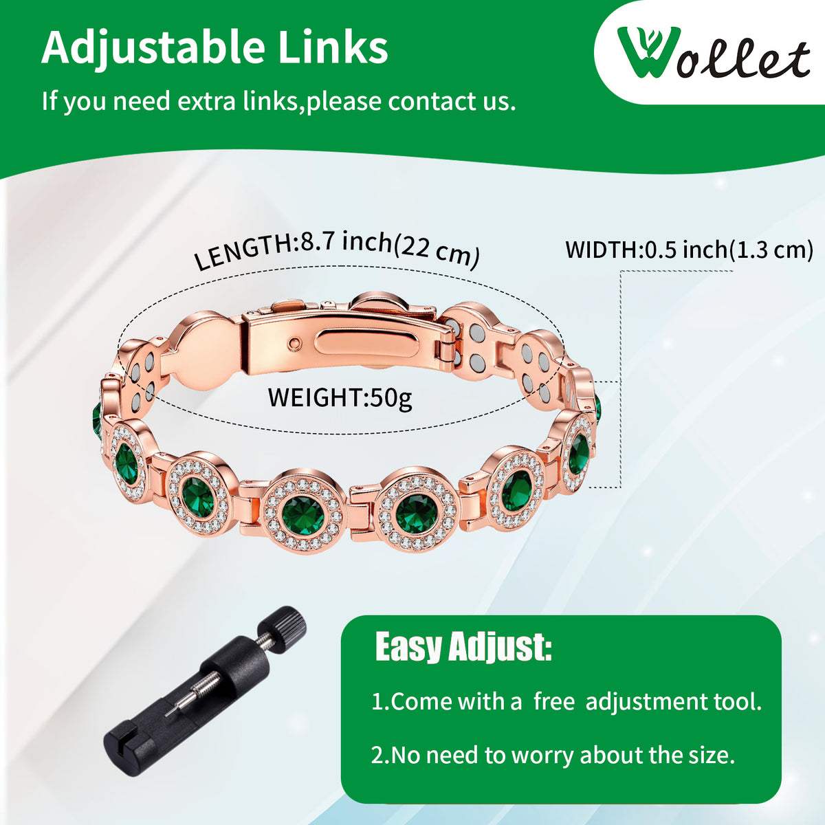 Wollet Copper Magnetic Bracelets for Women
