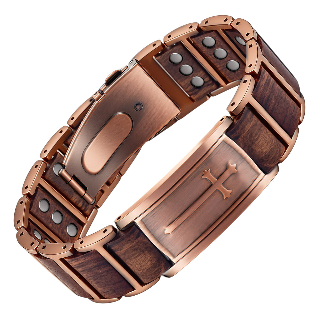 Wollet Rose Gold Magnetic Cross Bracelet