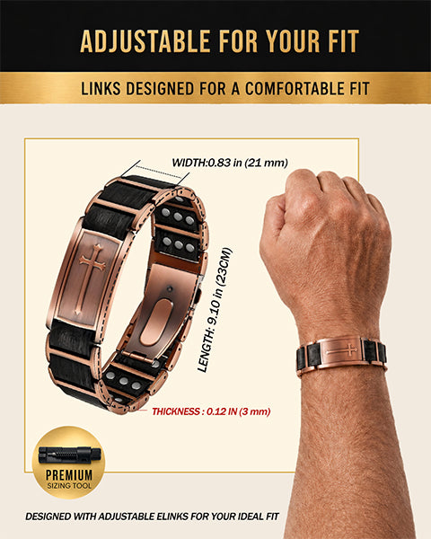 Wollet Rose Gold Magnetic Cross Bracelet