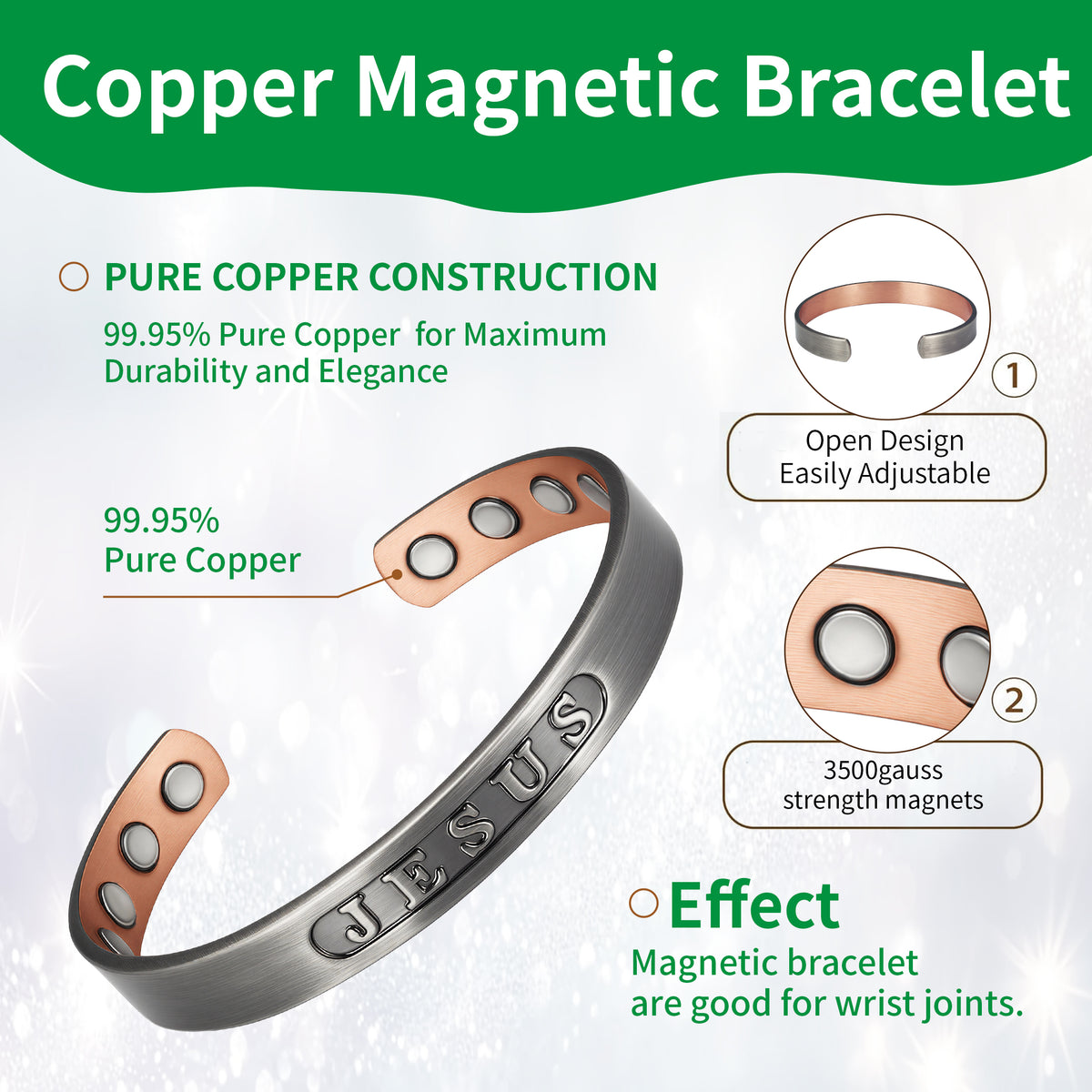 WOLLET Magnetic Bracelet with Vintage Design