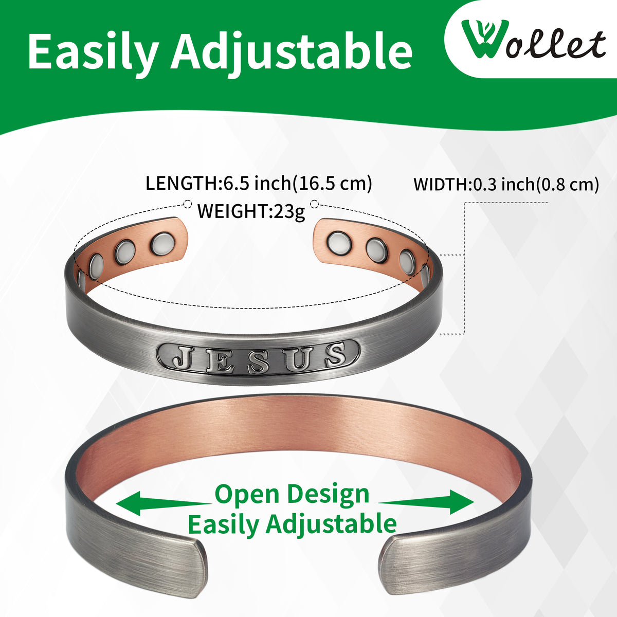 WOLLET Magnetic Bracelet with Vintage Design