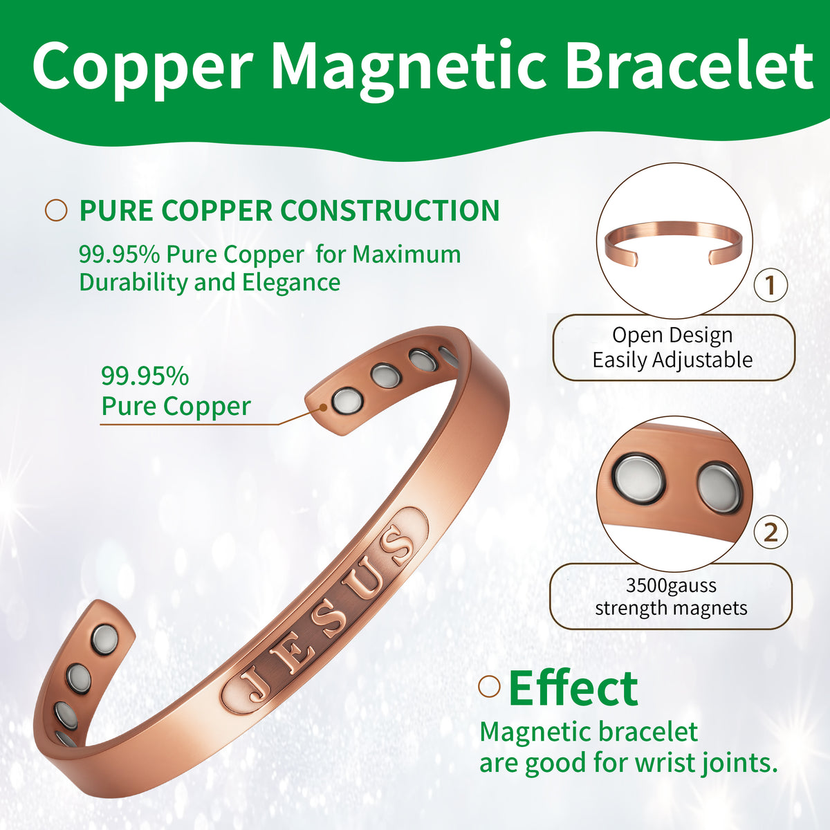 WOLLET Magnetic Bracelet with Vintage Design