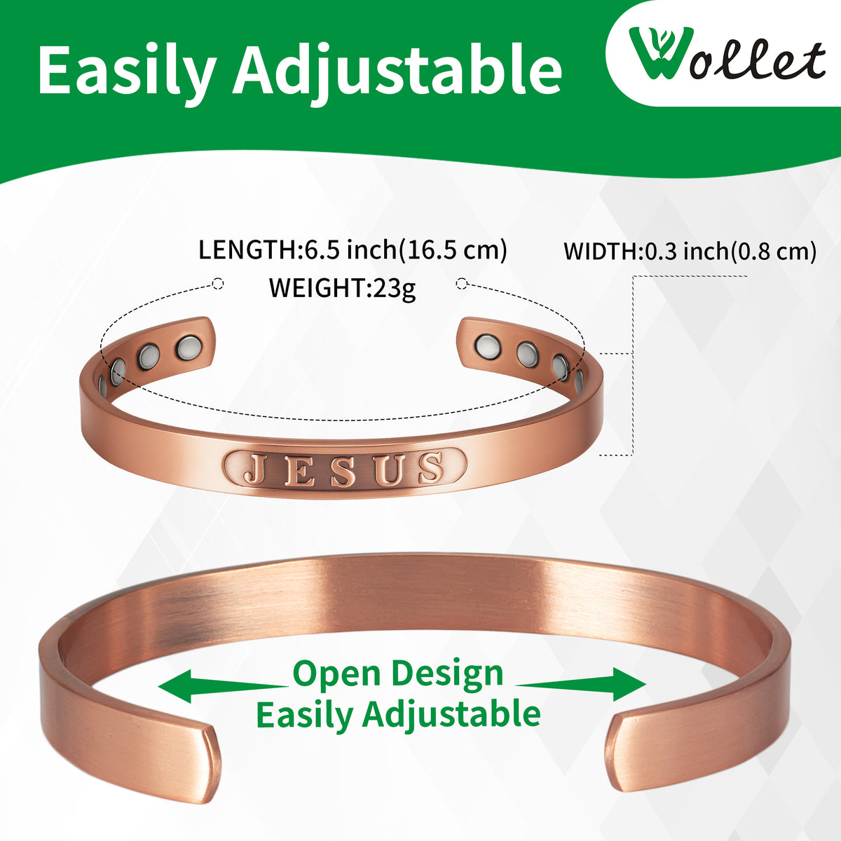 WOLLET Magnetic Bracelet with Vintage Design