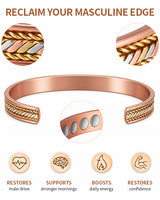 Wollet  Magnetic Copper Cuff Bracelet for Women`s