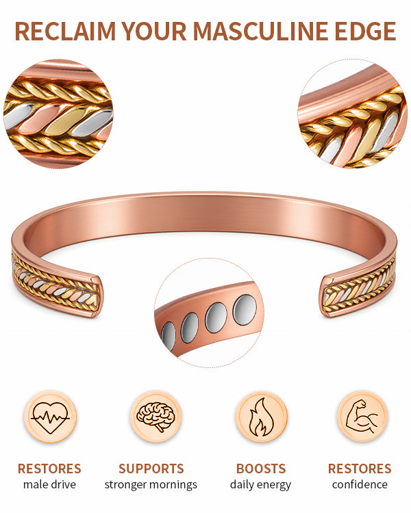 Wollet  Magnetic Copper Cuff Bracelet for Women`s