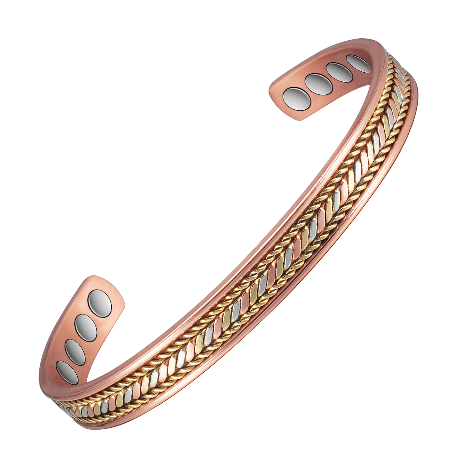 Metaljc Magnetic Copper Cuff Bracelet for Men Women