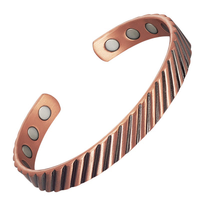 Metaljc Magnetic Copper Cuff Bracelet for Men Women