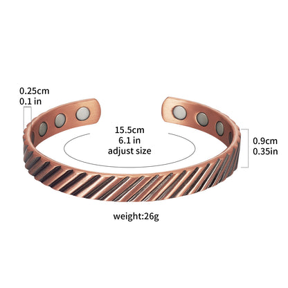 Metaljc Magnetic Copper Cuff Bracelet for Men Women