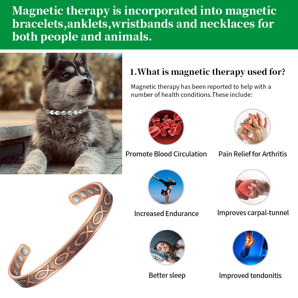 Metaljc Magnetic Copper Cuff Bracelet for Men Women