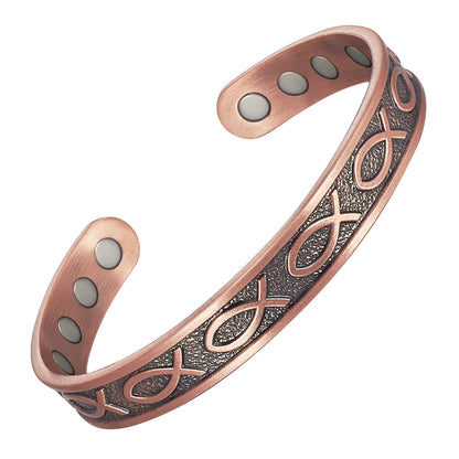Metaljc Magnetic Copper Cuff Bracelet for Men Women