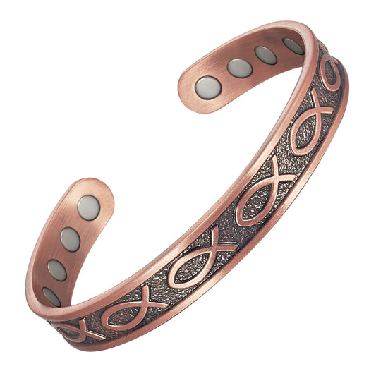 Metaljc Magnetic Copper Cuff Bracelet for Men Women