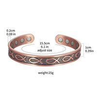 Metaljc Magnetic Copper Cuff Bracelet for Men Women