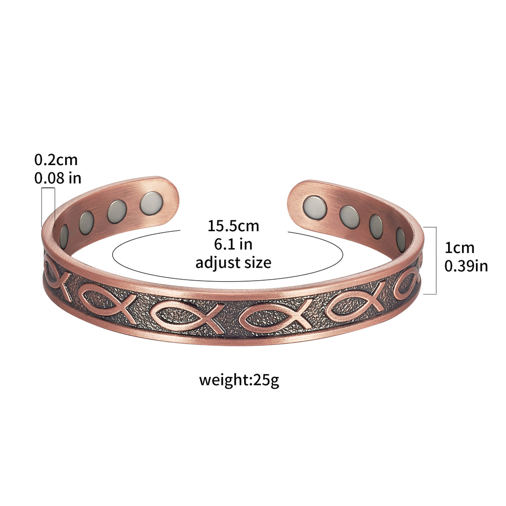 Metaljc Magnetic Copper Cuff Bracelet for Men Women
