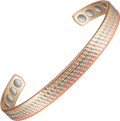 Metaljc Magnetic Copper Cuff Bracelet for Women, Three-Color Gold