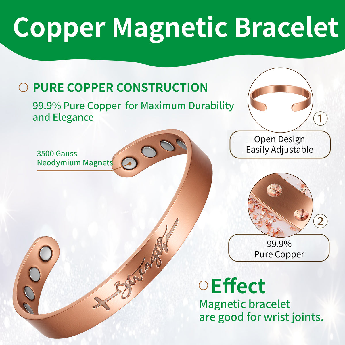WOLLET Magnetic Bracelet with Vintage Design