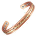 Magnetic Cuff Bracelet for Women, Tri-Tone Twisted Rope Design, Open Cuff Bangle