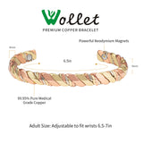 Magnetic Cuff Bracelet for Women, Two-Tone Spiral Twist Design, Open Cuff Bangle