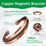 WOLLET Vintage Magnetic Copper Jewelry Bracelet Set of 2