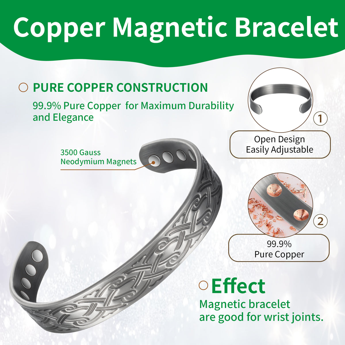 WOLLET Magnetic Bracelet with Vintage Design