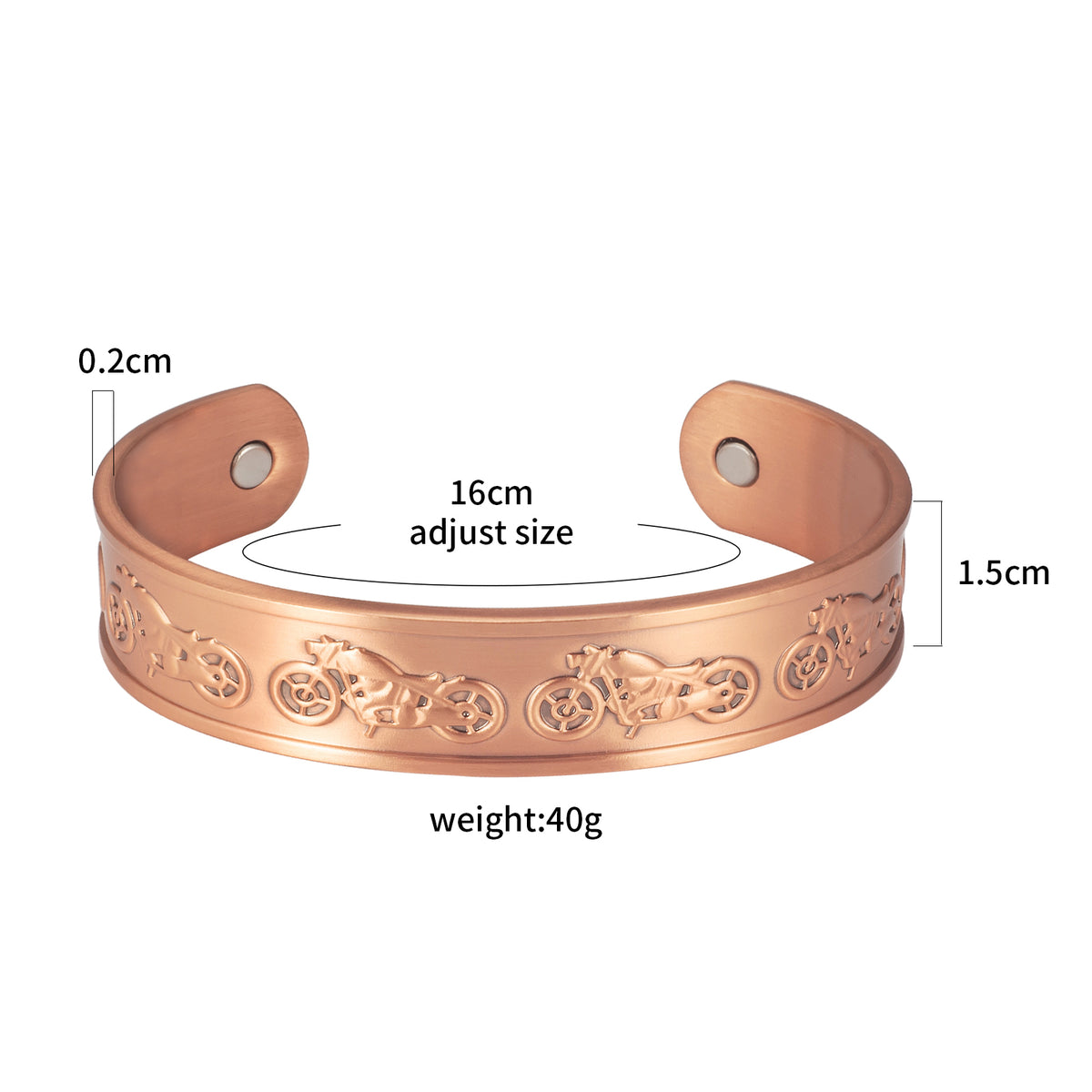 Wollet 6.5" Pure Copper Bracelets for Women Men